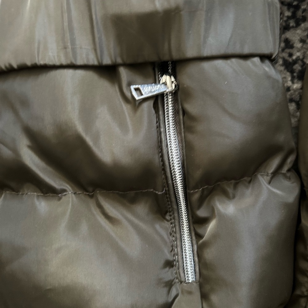 HanTon dark Olive Puffer Jacket with Faux Fur Hood - Picture 5 of 8